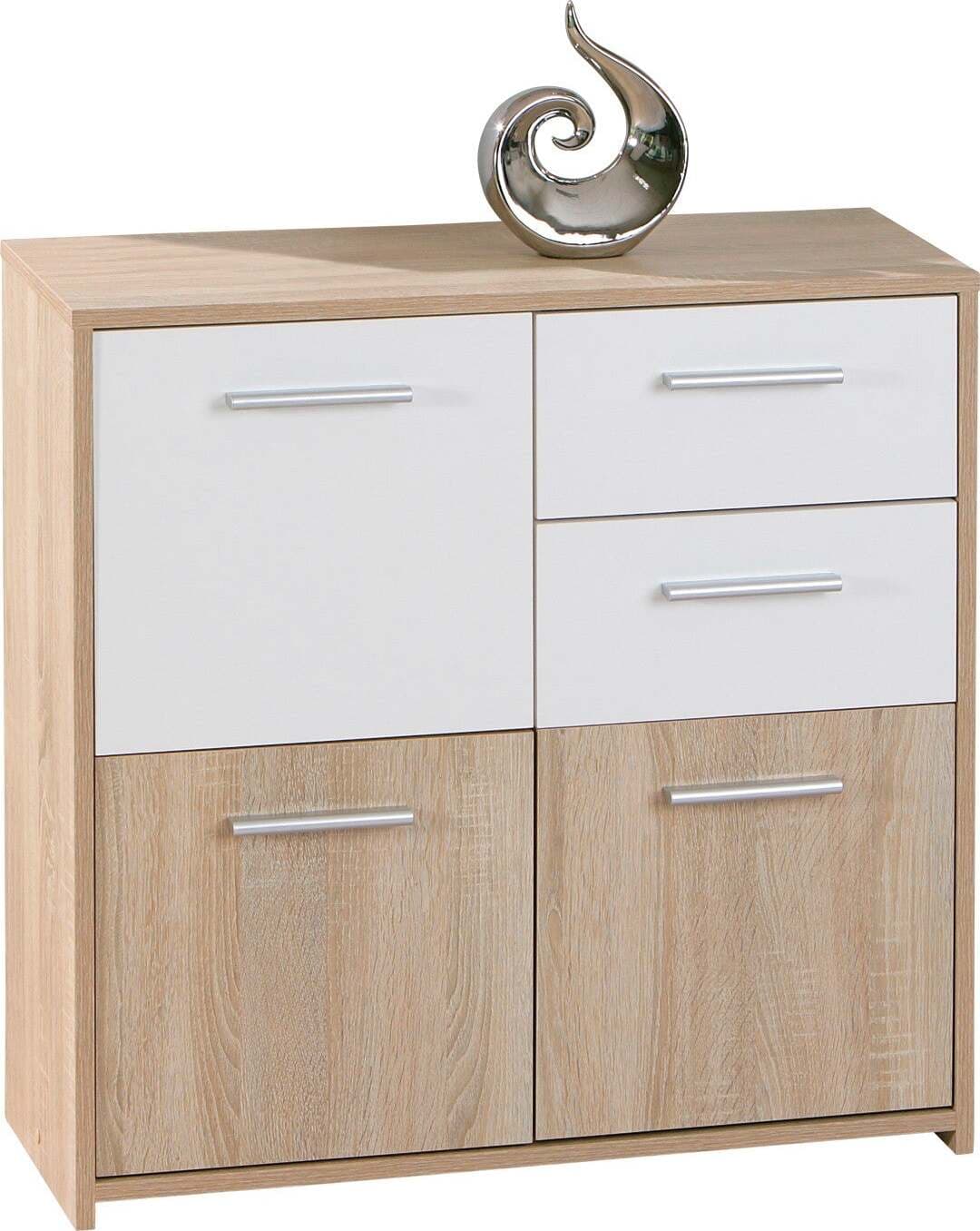 Credenza Buffet 2 Cassetti Con Ripiani Buffet Eboli Rovere/bianca Cm.77x30x77h Casa e cucina/Arredamento/Sala da pranzo/Credenze e buffet Ferus - Montoro, Commerciovirtuoso.it