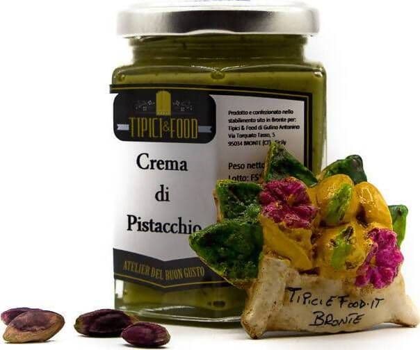Crema Di Pistacchio Dolce Crema Spalmabile Al Pistacchio Vasetto 190gr - Con Pistacchio Verde Made in Italy 100% Sicilia Artigianale Tipici&Food
