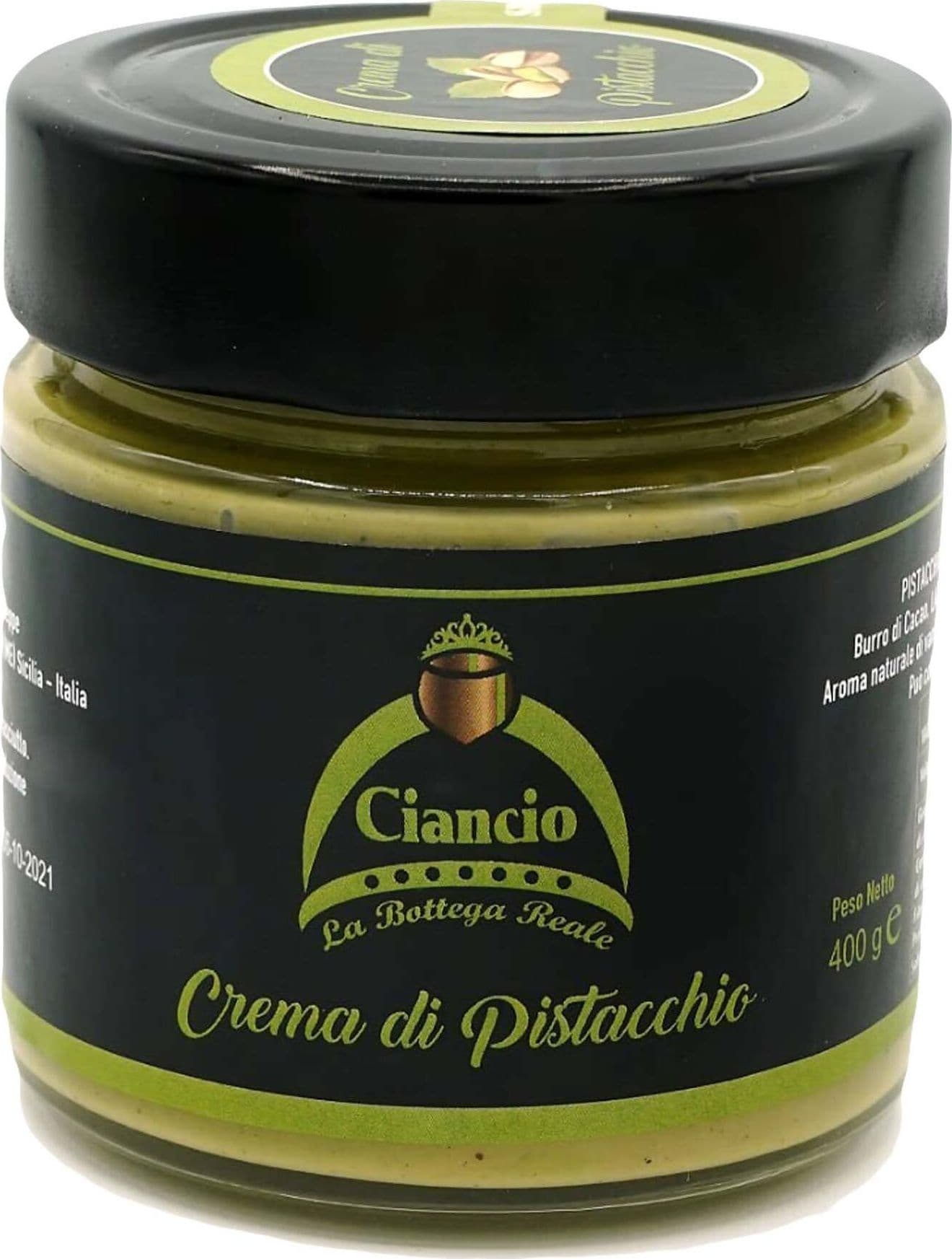 Crema Di Pistacchio Dolce Spalmabile Crema Artigianale Alle Nocciole Con Cioccolato Bianco 400gr La Bottega Reale