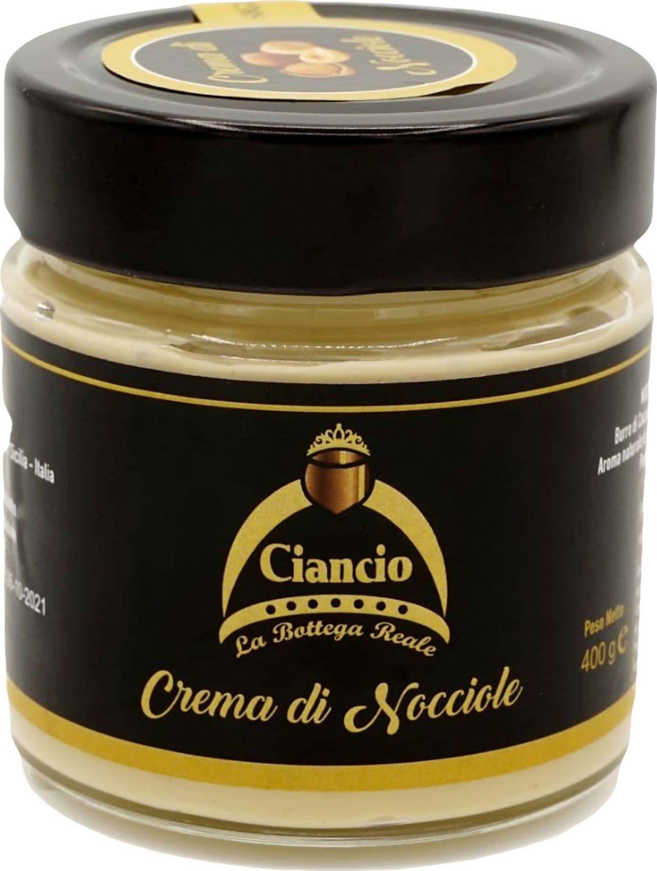 Crema spalmabile di nocciole dolce crema artigianale alle nocciole con cioccolato bianco 200gr La Bottega Reale in Creme di nocciole spalmabili Plaza cafè - Capo d’Orlando, commercioVirtuoso.it