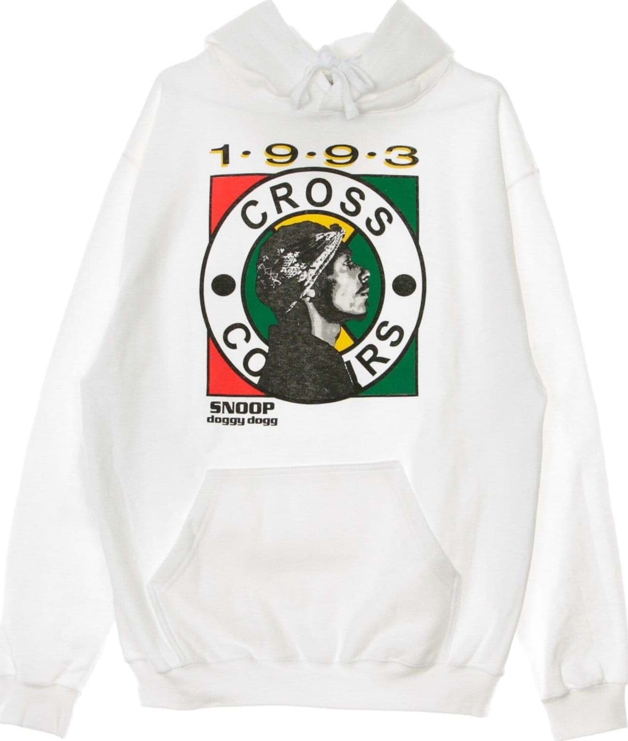 CROSS-COLOURS-Felpa-Cappuccio-Uomo-Snoop-Dogg-White-da-uomo