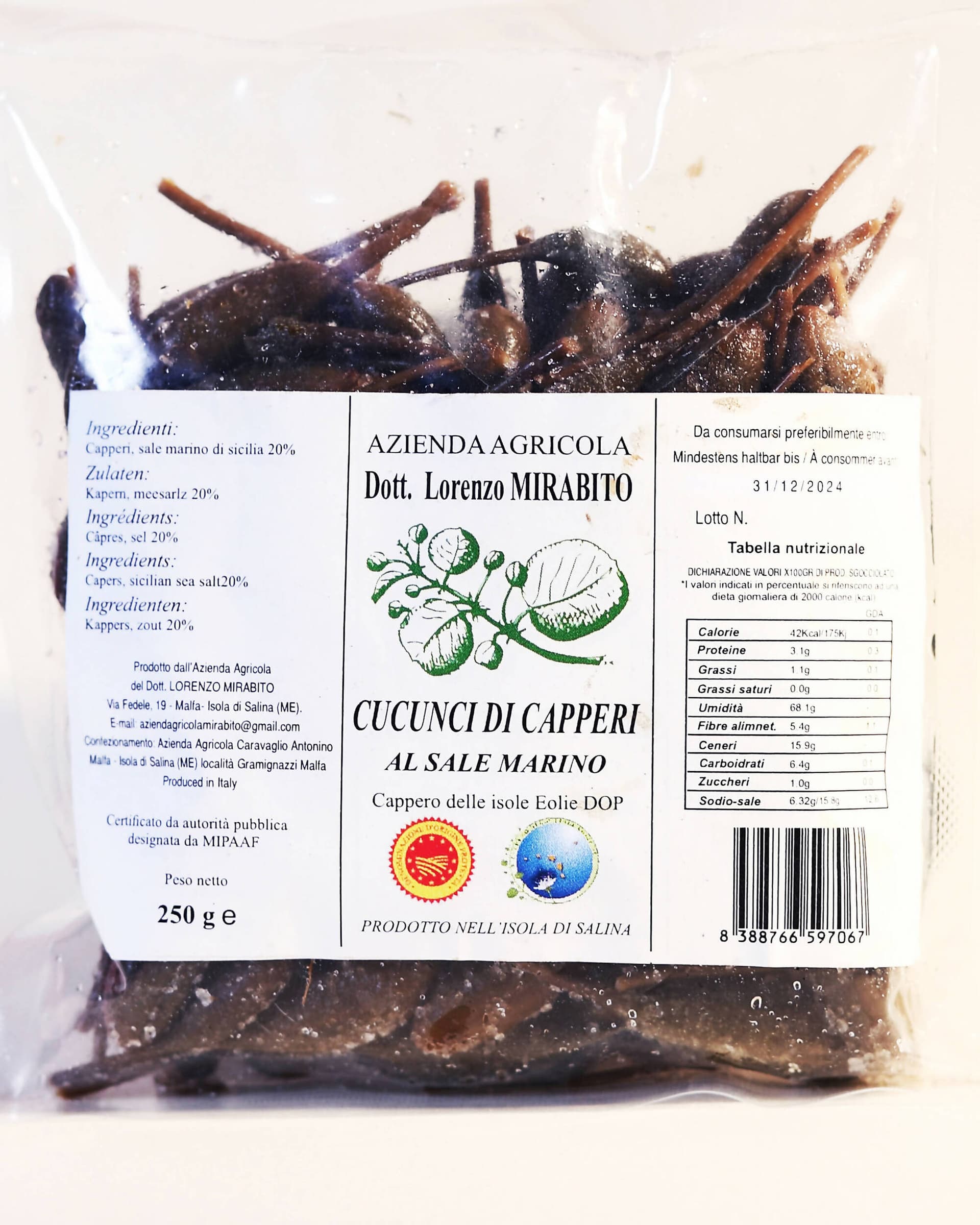 Cucunci Dop Sottosale Di Salina in 3 Buste Da 200g cadauna Azienda Agricola Dott. Lorenzo Mirabito in Capperi Azienda Agricola Mirabito - Salina, commercioVirtuoso.it