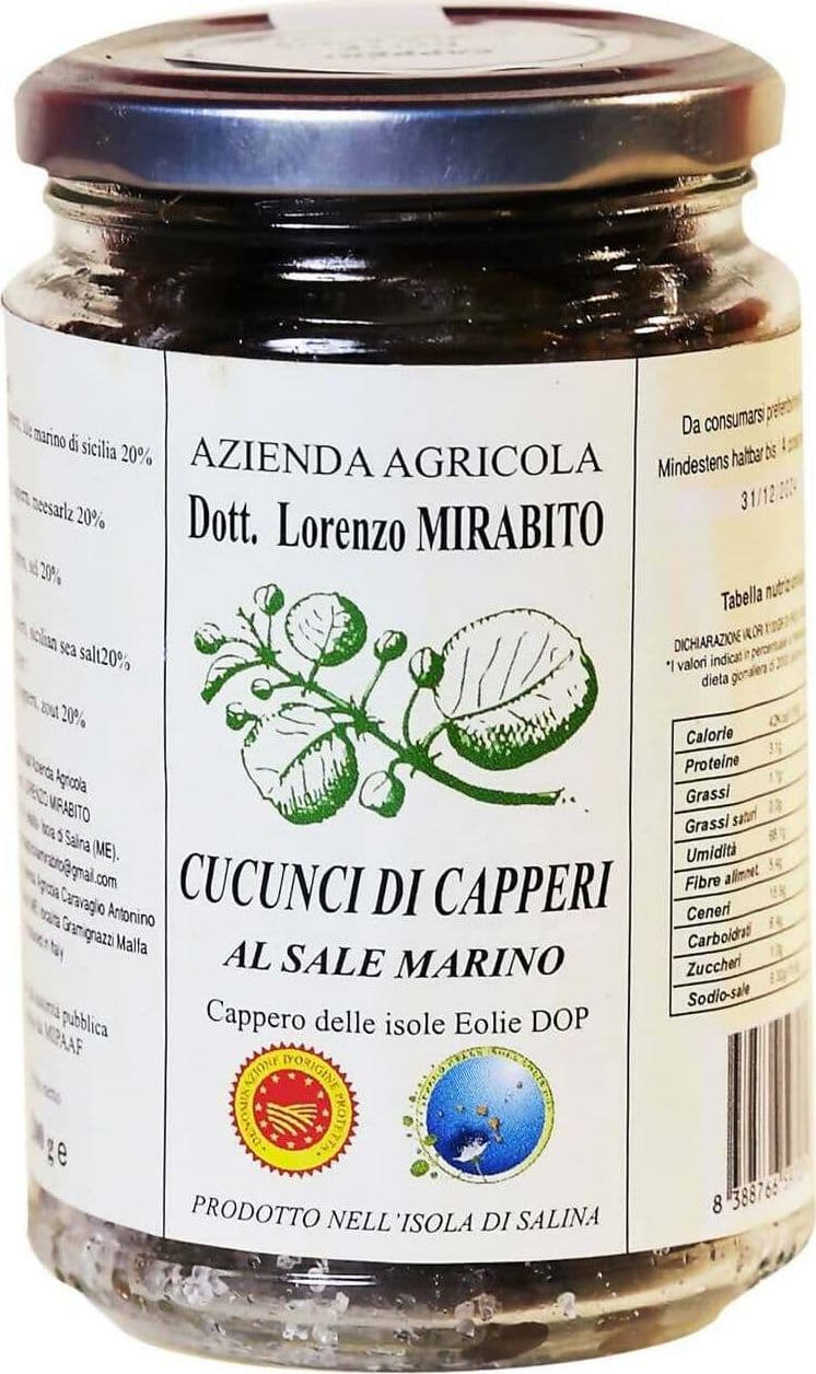 Cucunci Dop Sottosale Di Salina In 3 vasetti di Vetro Da 150g cadauno Azienda Agricola Dott. Lorenzo Mirabito in Capperi Azienda Agricola Mirabito - Salina, commercioVirtuoso.it
