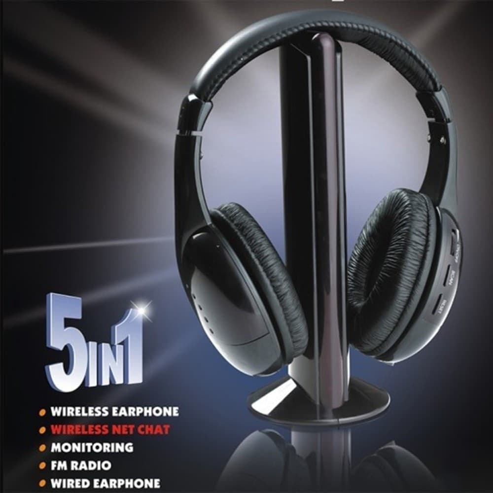 CUFFIA CUFFIE WIRELESS 5 IN 1 SENZA FILI WI-FI MICROFONO RADIO FM Trade Shop italia - Napoli, Commerciovirtuoso.it