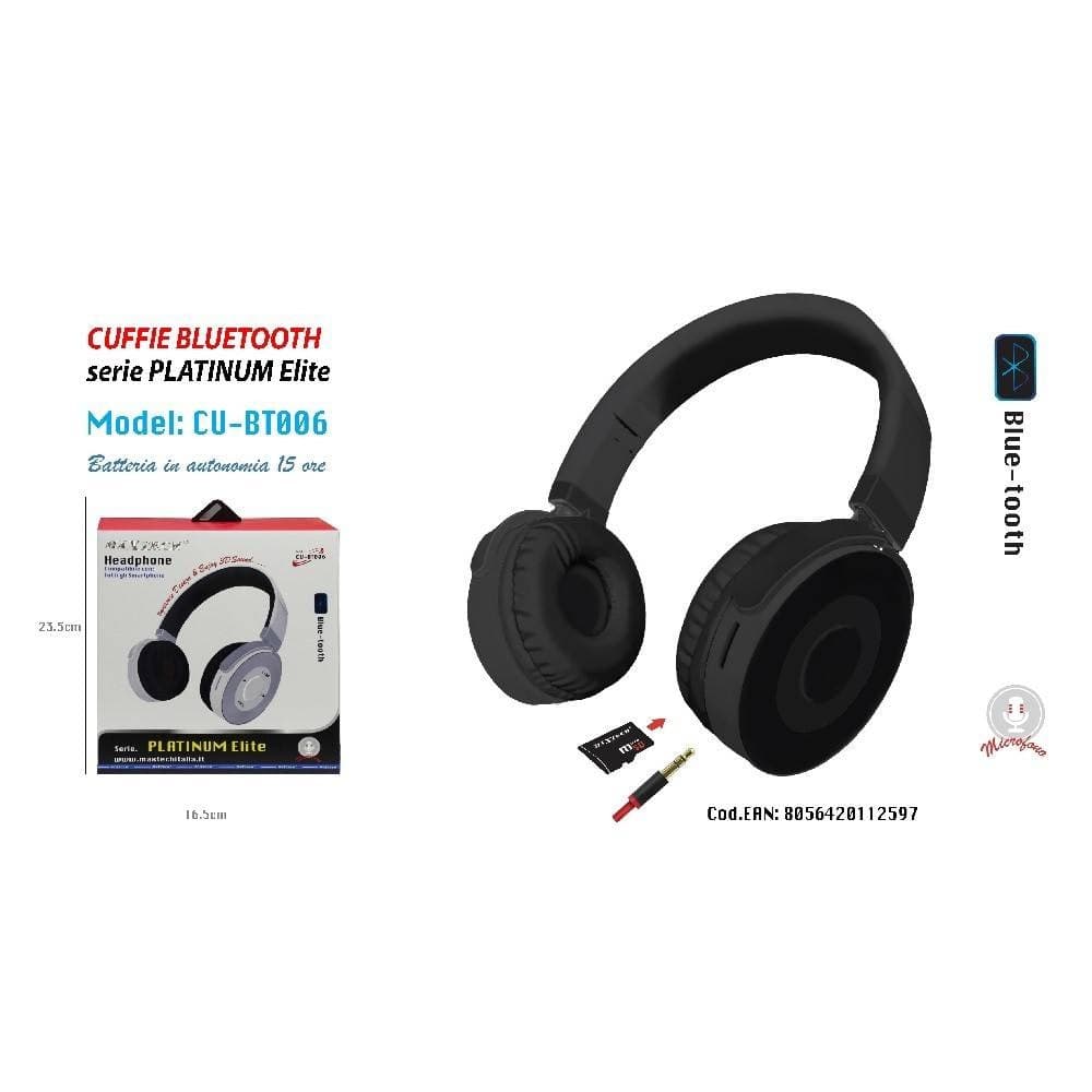 Cuffie Bluetooth Microfono Autonomia 15 Ore Smartphone Musica Maxtech Cu-bt006 Cuffie e Auricolari Trade Shop italia - Napoli, Commerciovirtuoso.it
