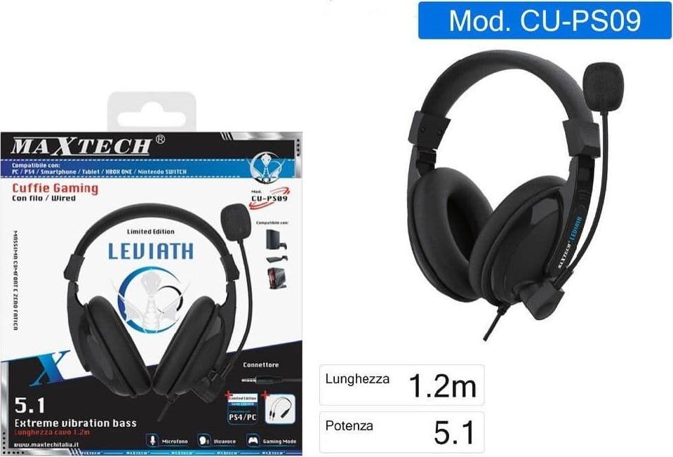 Cuffie Gaming Da Gioco Con Filo Microfono Per Pc Ps4 Xbox One Smartphone Cu-ps09 in Cuffie gaming Trade Shop italia - Napoli, commercioVirtuoso.it