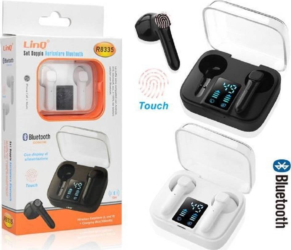 Cuffie Wireless Tws Auricolare Bluetooth 5.0 Fitness Sport Con Display Led R8335 Elettronica/Cuffie auricolari e accessori/Cuffie/Cuffie In-Ear Trade Shop italia - Napoli, Commerciovirtuoso.it