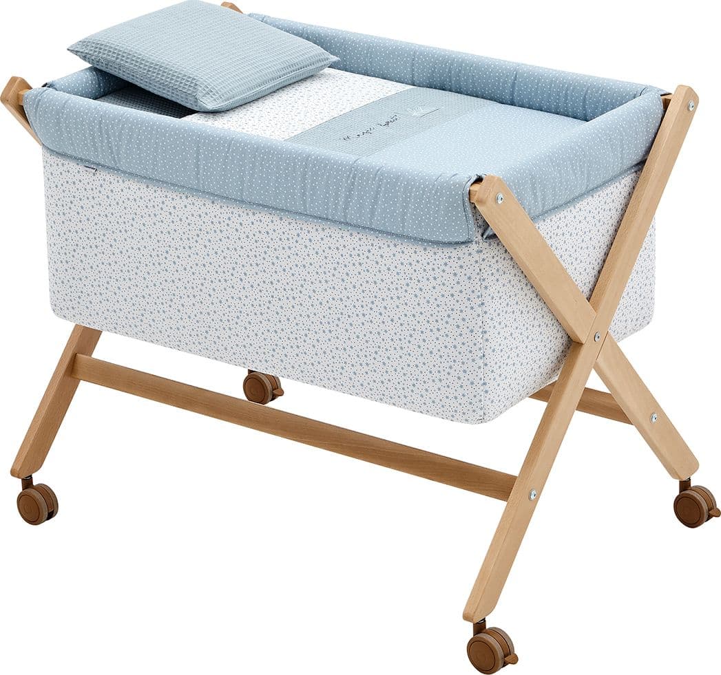 Culla X Di Legno Une Forest Azzurro/Natural Casa e cucina/Arredamento/Cameretta bambini/Lettini per neonati e bambini/Culle basculanti La Casa Del Bebè - Napoli, Commerciovirtuoso.it