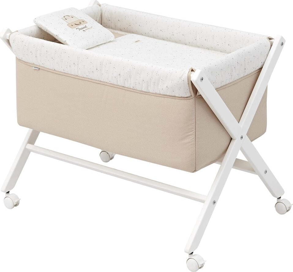 Culla X Di Legno Une Sky Beige/Bianco Casa e cucina/Arredamento/Cameretta bambini/Lettini per neonati e bambini/Culle basculanti La Casa Del Bebè - Napoli, Commerciovirtuoso.it