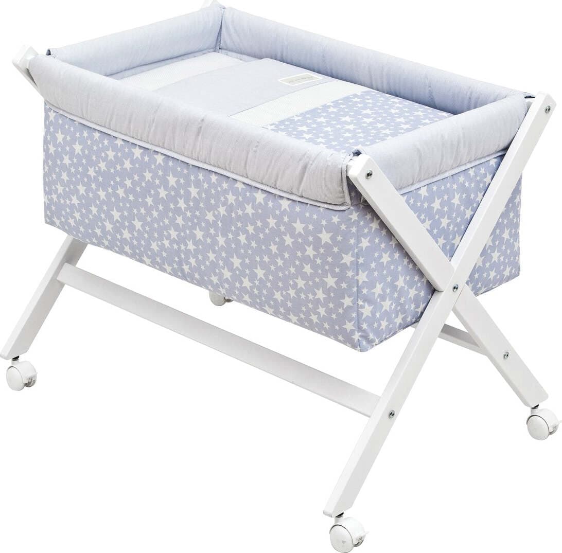 Culla X Di Legno Une Star Azzurro 55X87X74 Cm Casa e cucina/Arredamento/Cameretta bambini/Lettini per neonati e bambini/Culle basculanti La Casa Del Bebè - Napoli, Commerciovirtuoso.it