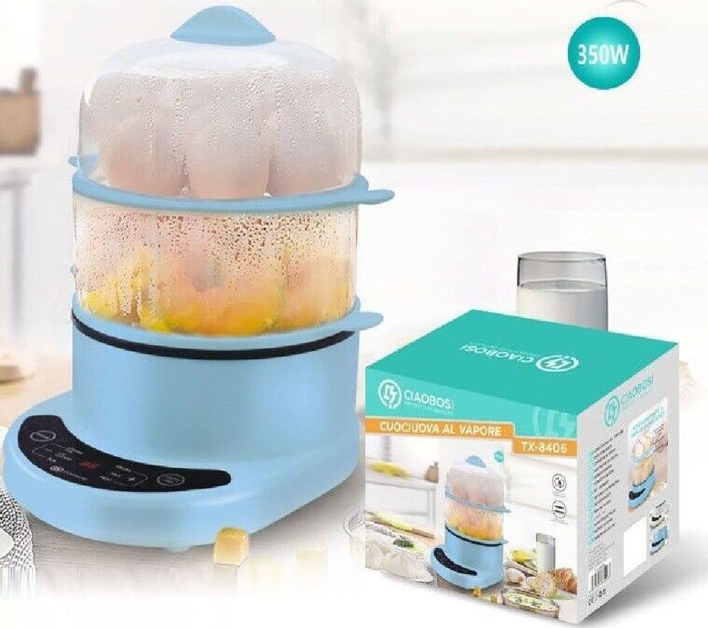Cuoci Uova Al Vapore Bollitore Elettrico 350 Watt Cuociuova 24x21x16.5cm Tx-8406 Casa e cucina/Elettrodomestici per la cucina/Cuociuova Trade Shop italia - Napoli, Commerciovirtuoso.it
