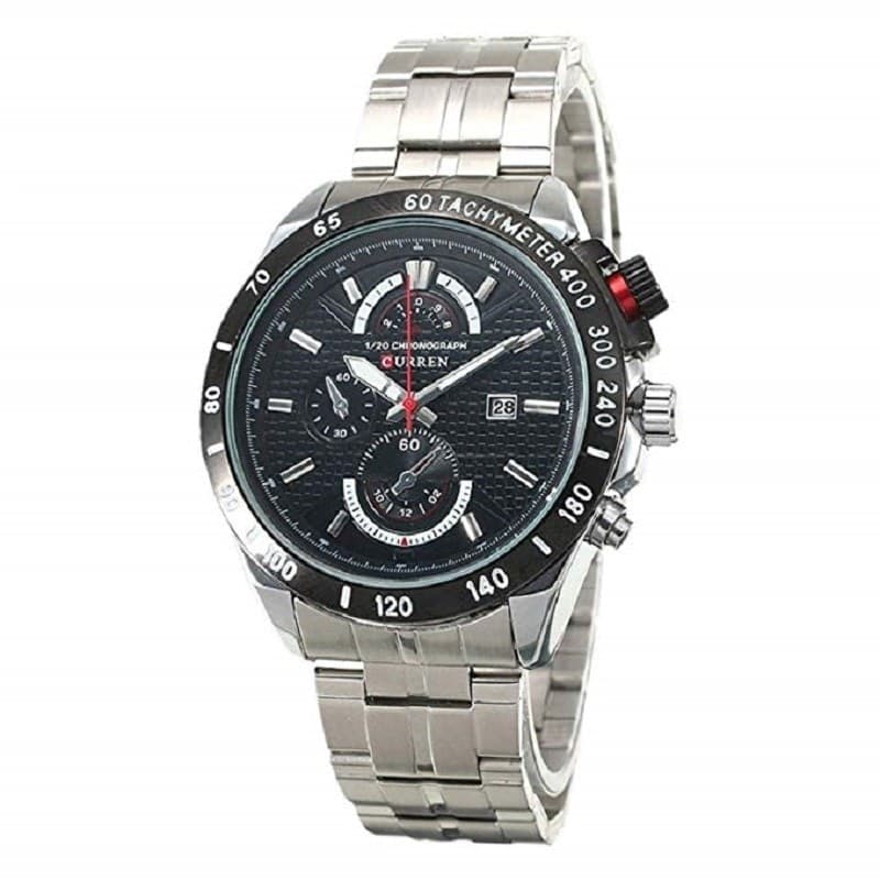 CURREN UOMO MODA QUADRANTE GRANDE TRE PIN ACCIAIO OROLOGIO DA POLSO NERO ARGENTO Moda/Uomo/Orologi/Orologi da polso Trade Shop italia - Napoli, Commerciovirtuoso.it