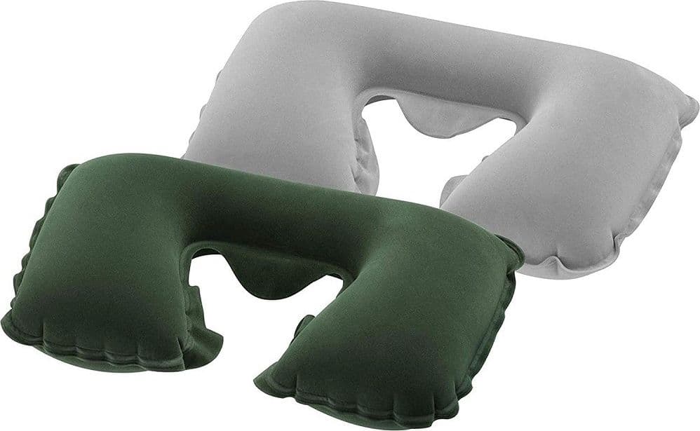 CUSCINO CERVICALE DA VIAGGIO GONFIABILE 46 X 28 X 13 CM FLOCCATO PORTATILE 67006