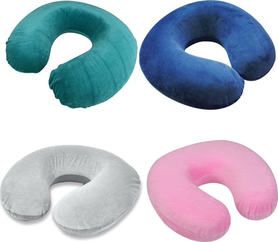CUSCINO DA VIAGGIO COLLO COLLARE POGGIATESTA CERVICALE 31CM VIAGGI AUTO AEREO