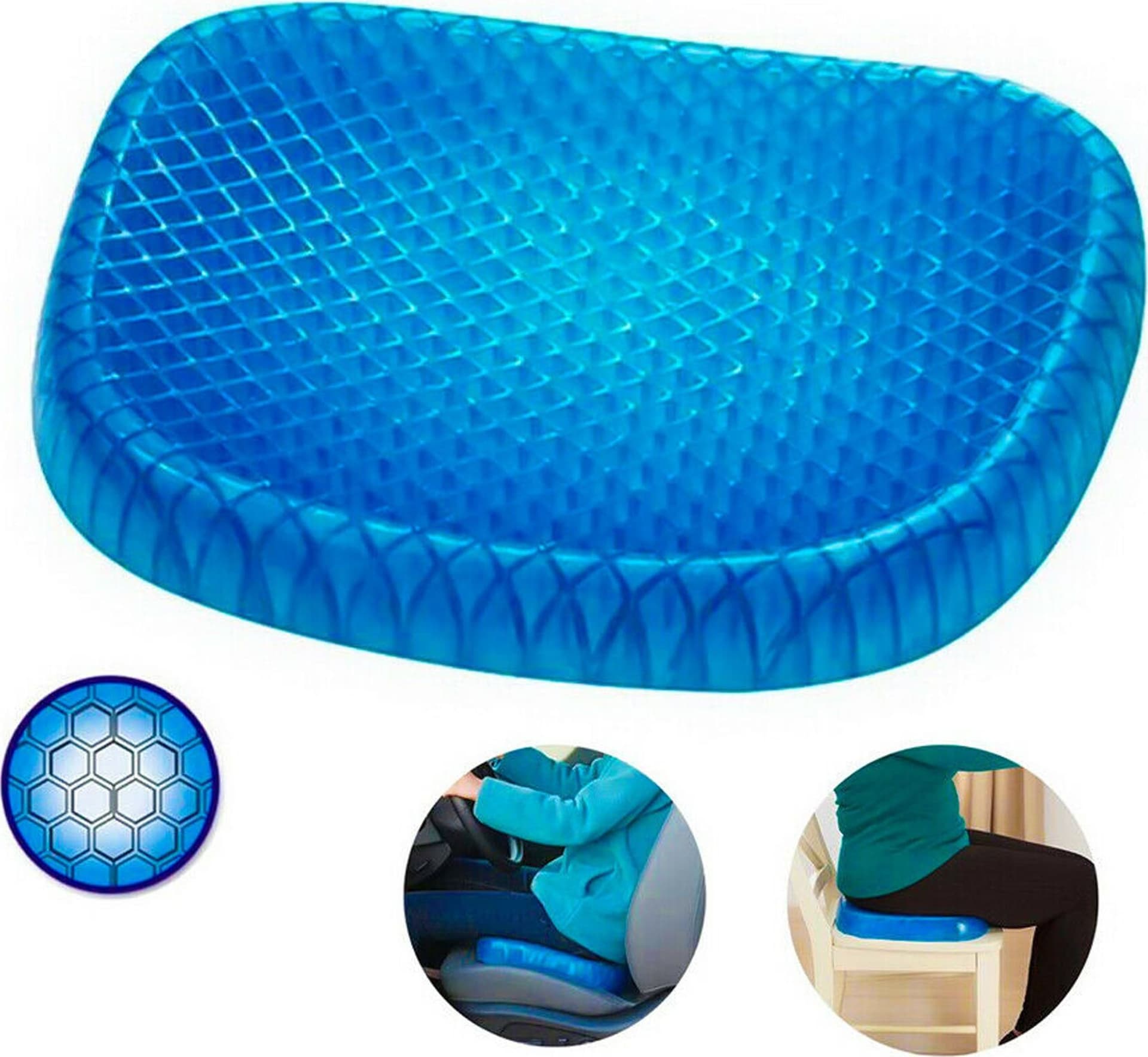 CUSCINO GEL SEDIA SEDILE NIDO D'APE COMFORT SOSTEGNO SEDUTA CORRETTA FLEX UFFICI Casa e cucina/Arredamento/Studio/Accessori/Cuscini per sedie e supporti lombari Trade Shop italia - Napoli, Commerciovirtuoso.it