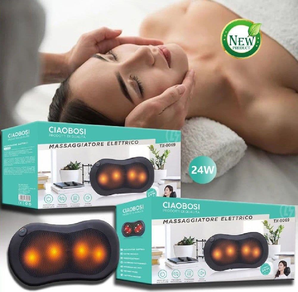 Cuscino Massaggiatore Elettrico Cervicale Massaggio Benessere Led Shiatsu Tx-8069 Sport e tempo libero/Attività ricreative all'aperto/Camping e outdoor/Letti e accessori da campeggio/Materassini/Materassini autogonfianti Trade Shop italia - Napoli, Commerciovirtuoso.it