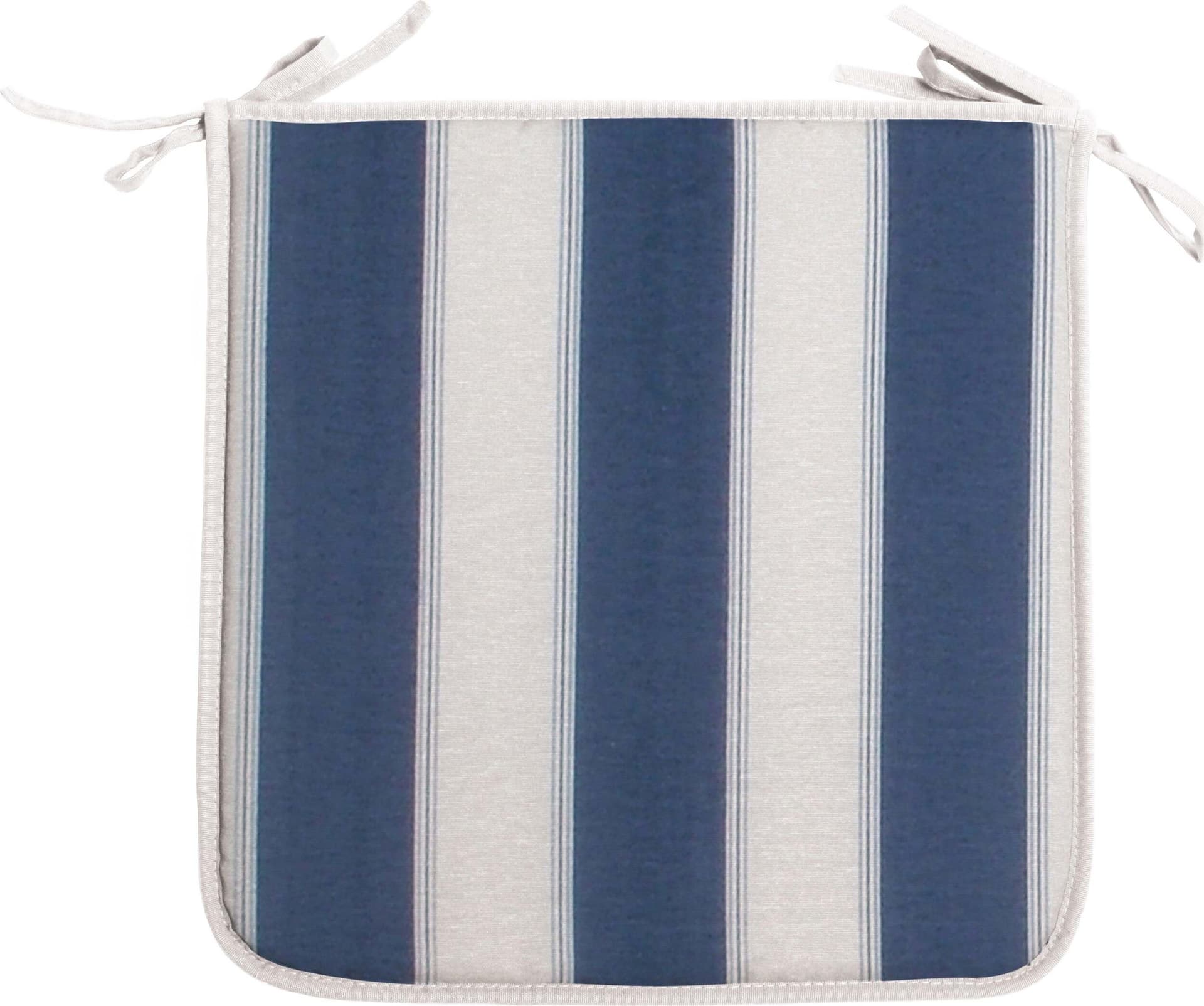 Cuscino Per Sedie Con Lacci Blu E Bianco A Righe 39x39cm Cuscini Esterno/interno Cuscino Arrotondato Imbottito Tinta Unita Cuscino Panarea Casa e cucina/Arredamento/Arredamento da giardino/Cuscini/Cuscini per sedie da giardino Ferus - Montoro, Commerciovirtuoso.it