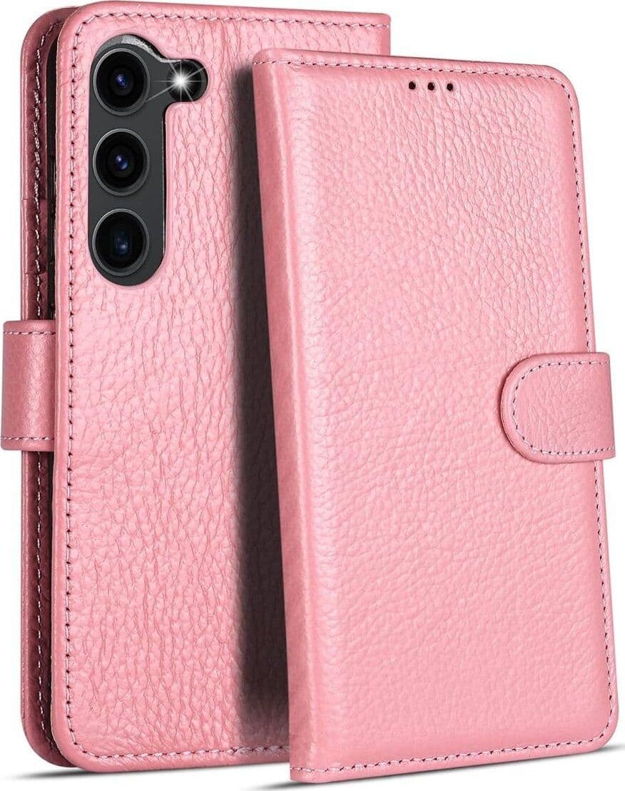 Custodia a Libro in Pelle Rosa per Samsung Galaxy S23 con Scomparti Interni e Stand in Custodie da cintura 85cento.it - Potenza, commercioVirtuoso.it