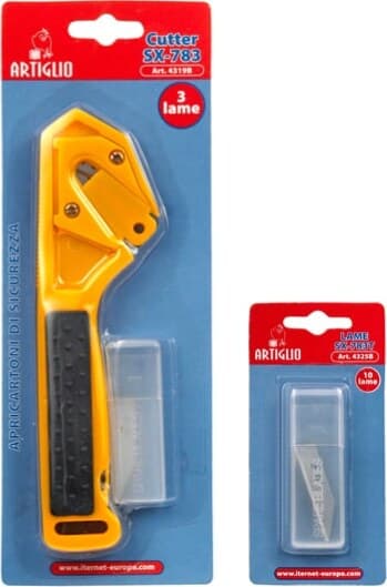 Cutter apricartoni SX 783 - 3 lame di ricambio incluse - Artiglio Fai da te/Utensili elettrici e a mano/Utensili a mano/Coltelli/Coltelli multiuso Eurocartuccia - Pavullo, Commerciovirtuoso.it