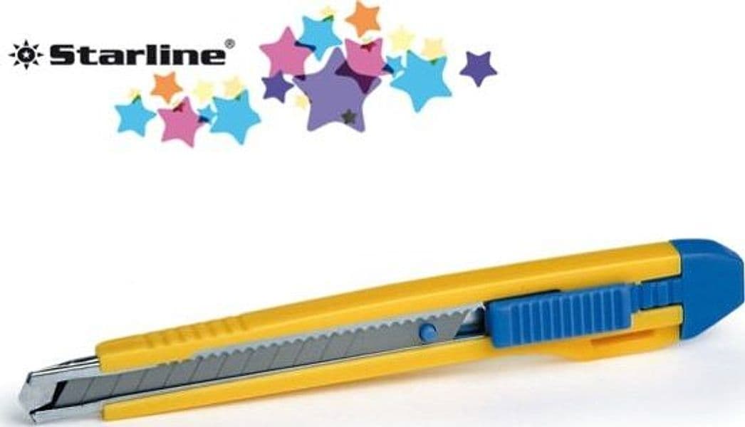 Cutter con bloccalama Premium - 9 mm - 2 lame incluse - Starline Casa e cucina/Hobby creativi/Materiali per hobby creativi/Utensili per il taglio/Tappetini per taglio Eurocartuccia - Pavullo, Commerciovirtuoso.it
