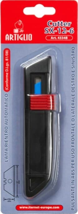 Cutter SX 12 6 - lama a rientro automatico - Artiglio Fai da te/Utensili elettrici e a mano/Utensili a mano/Coltelli/Coltelli multiuso Eurocartuccia - Pavullo, Commerciovirtuoso.it