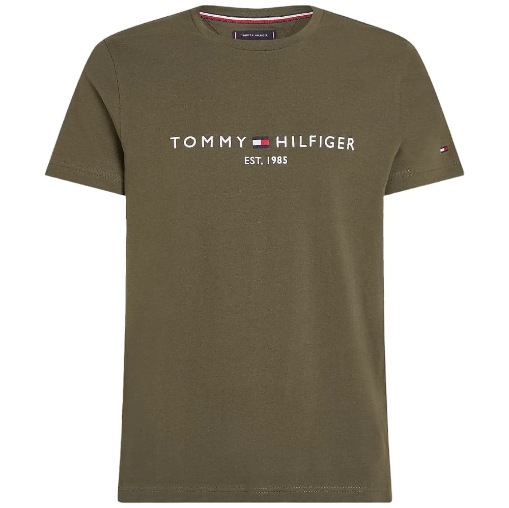 Tommy Hilfiger t-shirt verde militare logo ricamato MW0MW11797 T-shirt Tommy Hilfiger