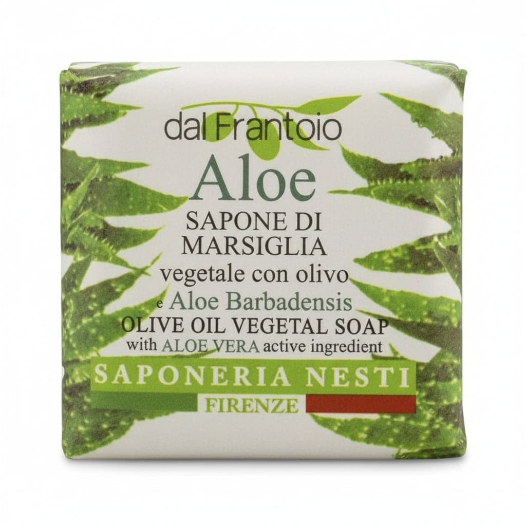 Dal Frantoio Aloe 100gr. Sapone Di Marsiglia Saponetta Aloe Vera e Olio di Oliva Saponeria Nesti Firenze Sapone Vegano Bellezza/Bagno e corpo/Detergenti per il corpo/Saponette Tiziana non solo gioielli - Civitanova Marche, Commerciovirtuoso.it
