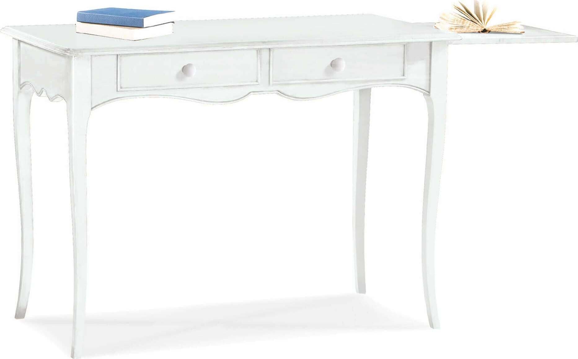 DALTON - scrittoio in legno massello 110x56x80 Bianco Milani Home