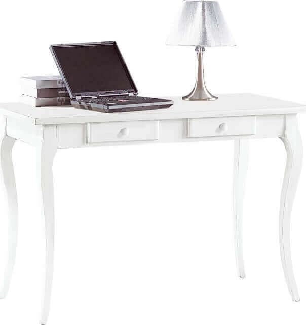 DALY - scrittoio in legno massello 120x60x78 Bianco Milani Home