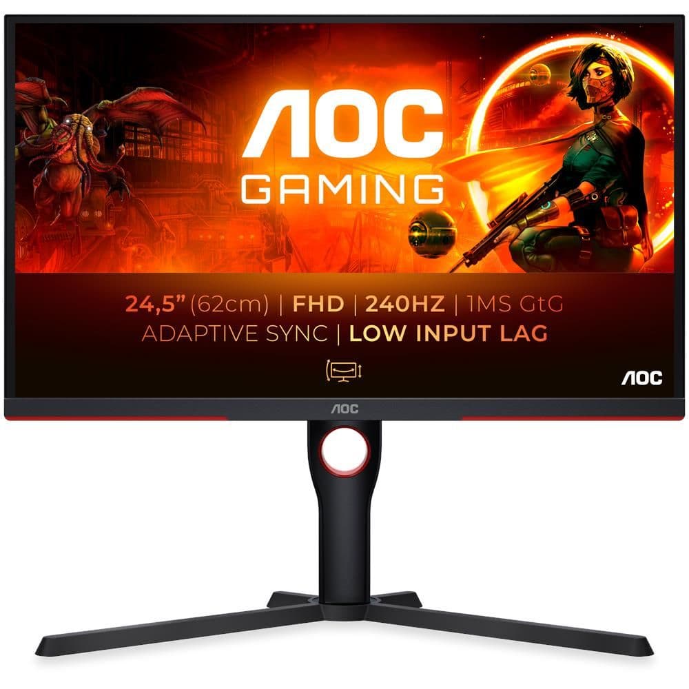 Aoc g3 25g3zm/bk monitor pc 62,2 cm (24.5\") 1920 x 1080 pixel full hd nero, rosso - 139736 in eWeki - Napoli, commercioVirtuoso.it