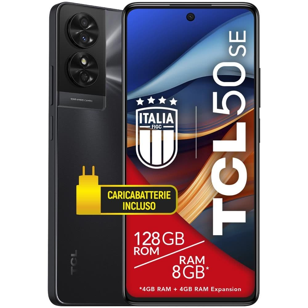 Tcl 50 se 17,2 cm (6.78\") doppia sim android 14 4g usb tipo-c 4 gb 128 gb 5010 mah grigio - TCT611B-2BLCA112 in Cellulari e Smartphone eWeki - Napoli, commercioVirtuoso.it