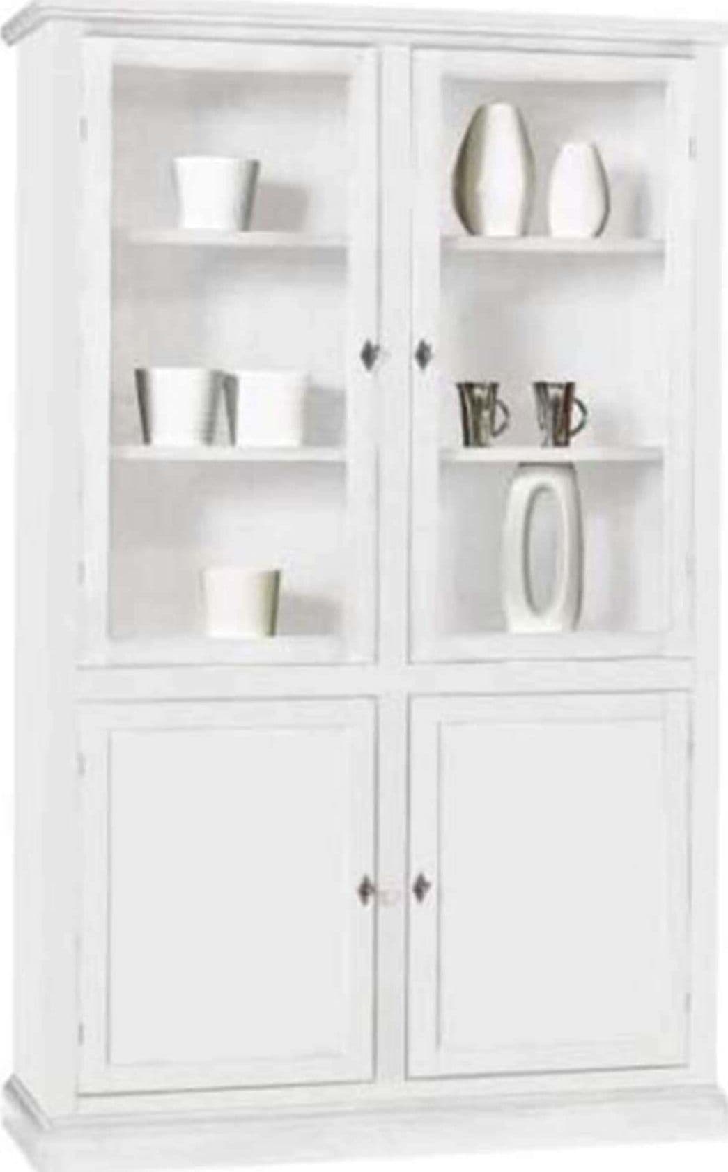 DANIELLE---mobile-con-vetrina-in-legno-massello-120x41x187-Bianco-Milani-Home