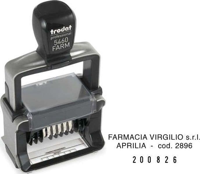 Datario Professional Farmacia - Trodat Cancelleria e prodotti per ufficio/Archivio ufficio e accessori per scrivania/Etichette divisori per schedario e timbri/Timbri e materiali per timbri/Timbri Eurocartuccia - Pavullo, Commerciovirtuoso.it