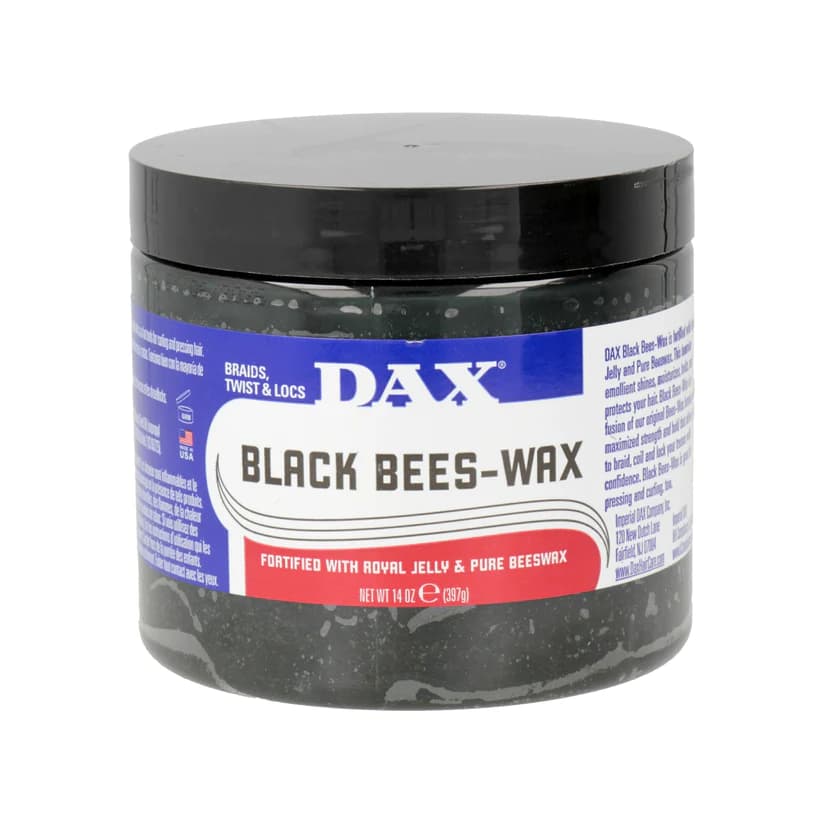 DAX Black Bees-Wax FORTIFIED WITH ROYAL JELLY & PURE BEES WAX BRAIDS & TWIST LOCS 397G PER CAPELLI