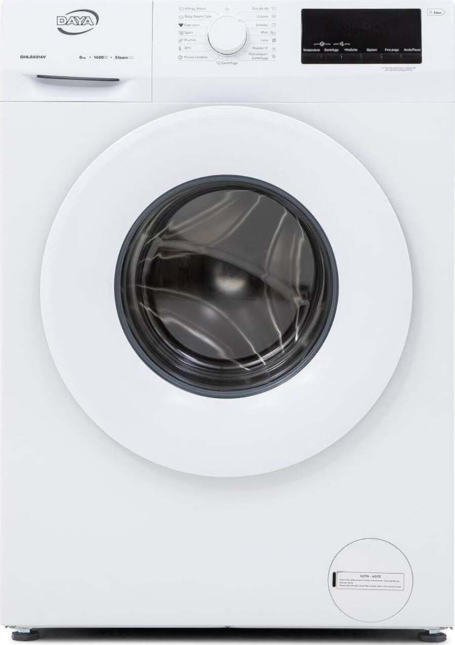 Daya DHLB8014V Lavatrice Con Display LCD | 8KG Con Motore Inverter | 1400 Giri/Minuto | Classe Energetica A