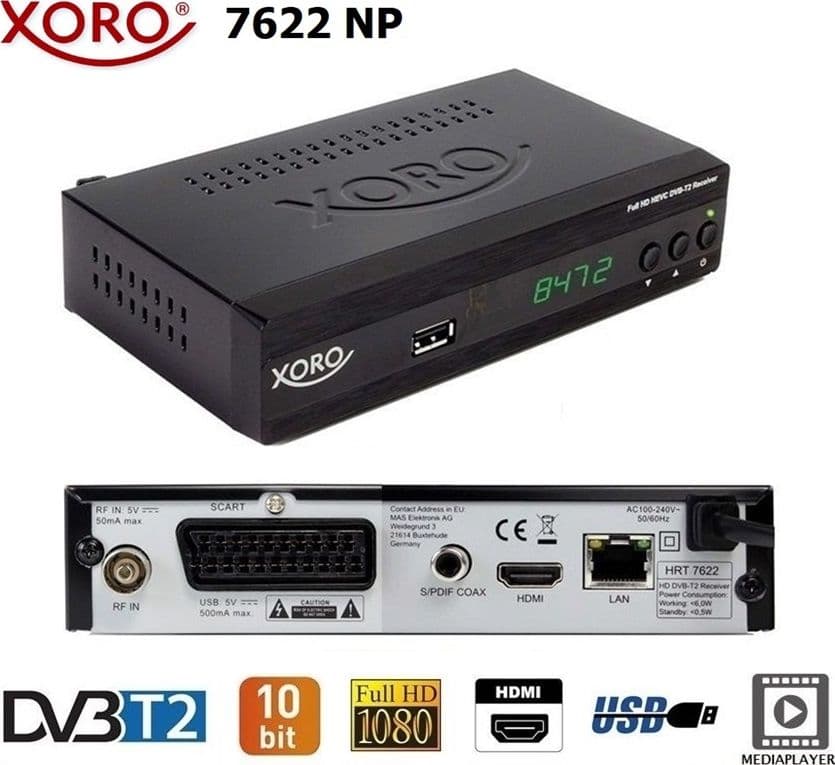 Decoder-Digitale-Terrestre-XORO-HRT-7622-NP-DVB-T2-Hevc-10-bit