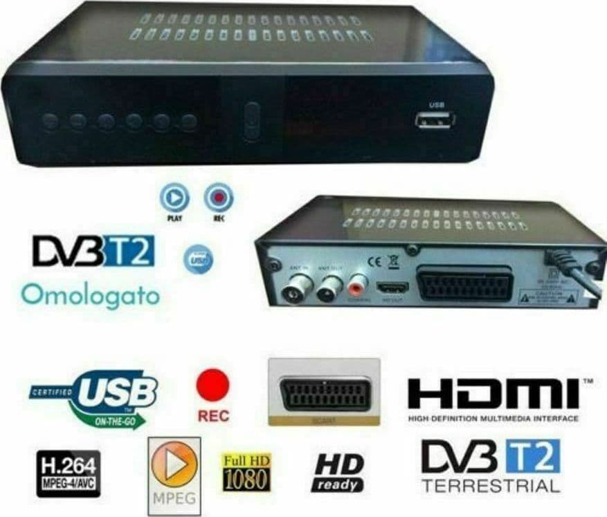 DECODER RICEVITORE DIGITALE TERRESTRE DVB-T2/T3 TV SCART HDMI 1080P REG PVR Elettronica/Home Cinema TV e video/Ricevitori TV/Ricevitori digitale terrestre Zencoccostore - Formia, Commerciovirtuoso.it