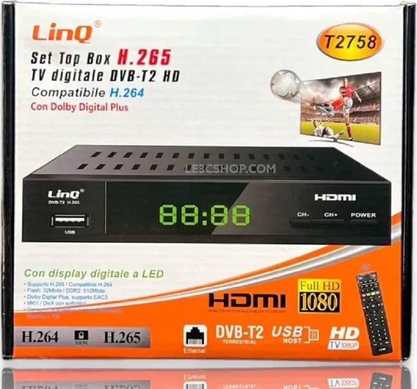Decoder Tv Digitale Terrestre T2 Set Top Box Full Hd Dvb-t2 Hd H.265 Pvr T2758 Elettronica/Home Cinema TV e video/Dispositivi per lo Streaming/Client Streaming Trade Shop italia - Napoli, Commerciovirtuoso.it