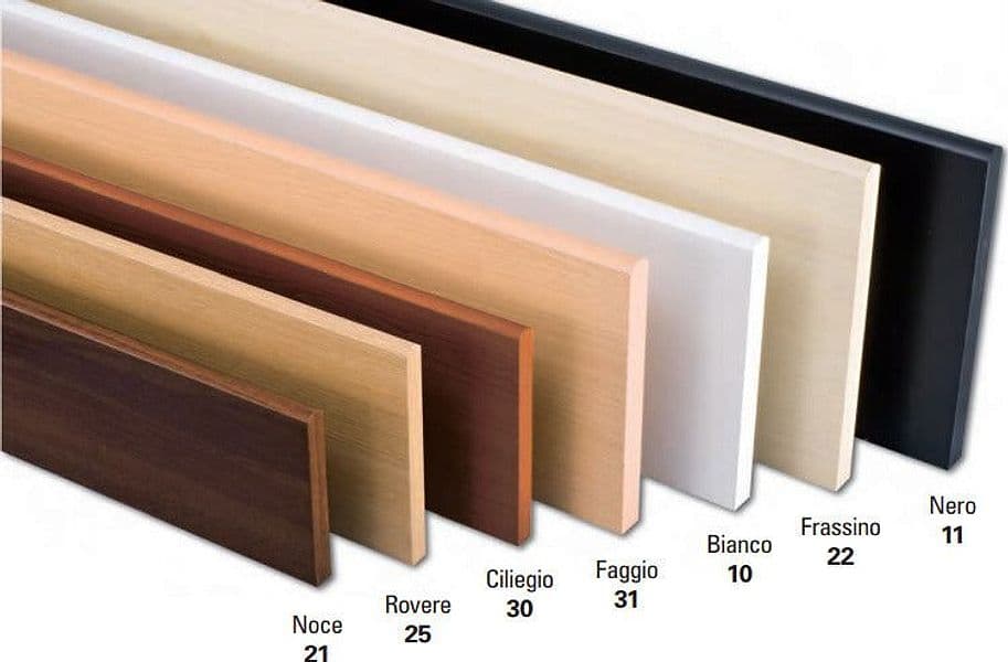 DECORLEGNO - MENSOLA EURO IN MELAMINICO COLORE ROVERE CM.100X25X2,5 FORO 14mm