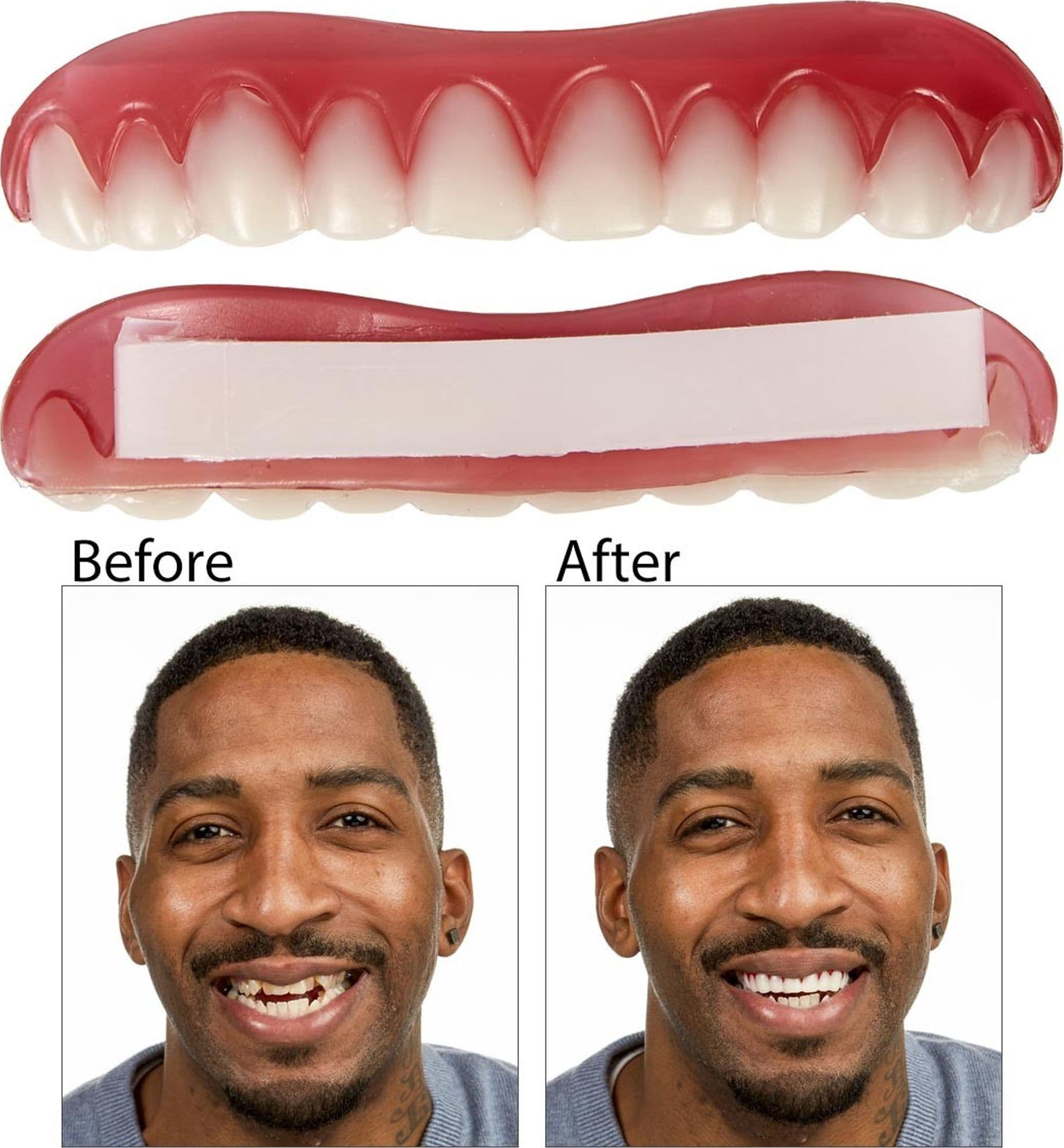 Dentiera-Protesi-Dentale-Denti-Finti-Perfetti-Riutilizzabile-Smontabile-Sorriso