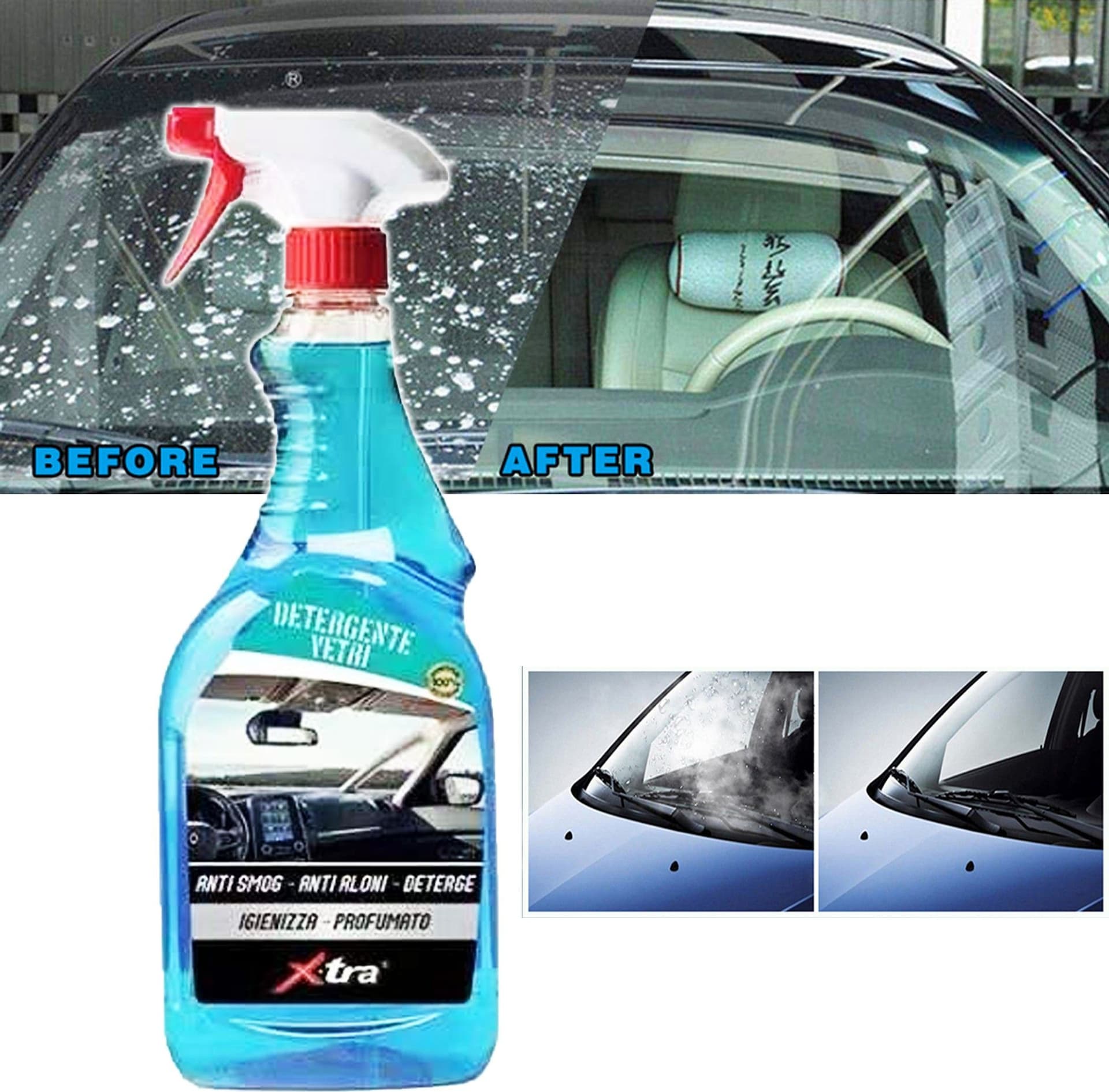 Detergente Lava Vetri Specchi Cristalli Da 500ml Sgrassatore Profumato No Aloni Auto e Moto/Cura auto e moto/Pulizia finestrini/Detergenti lavavetri Trade Shop italia - Napoli, Commerciovirtuoso.it