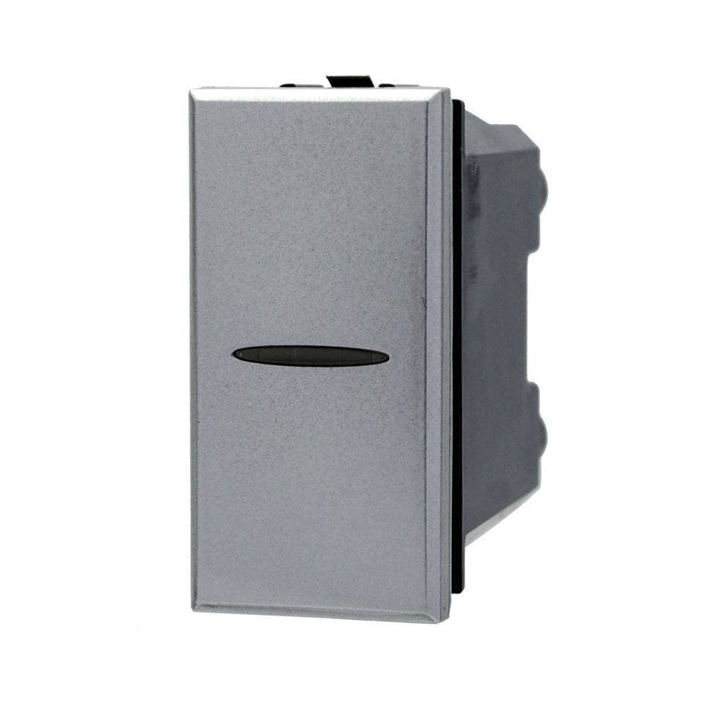 DEVIATORE 1P ASSIALE 16A UNIPOLARE SILVER COMPATIBILE BTICINO AXOLUTE