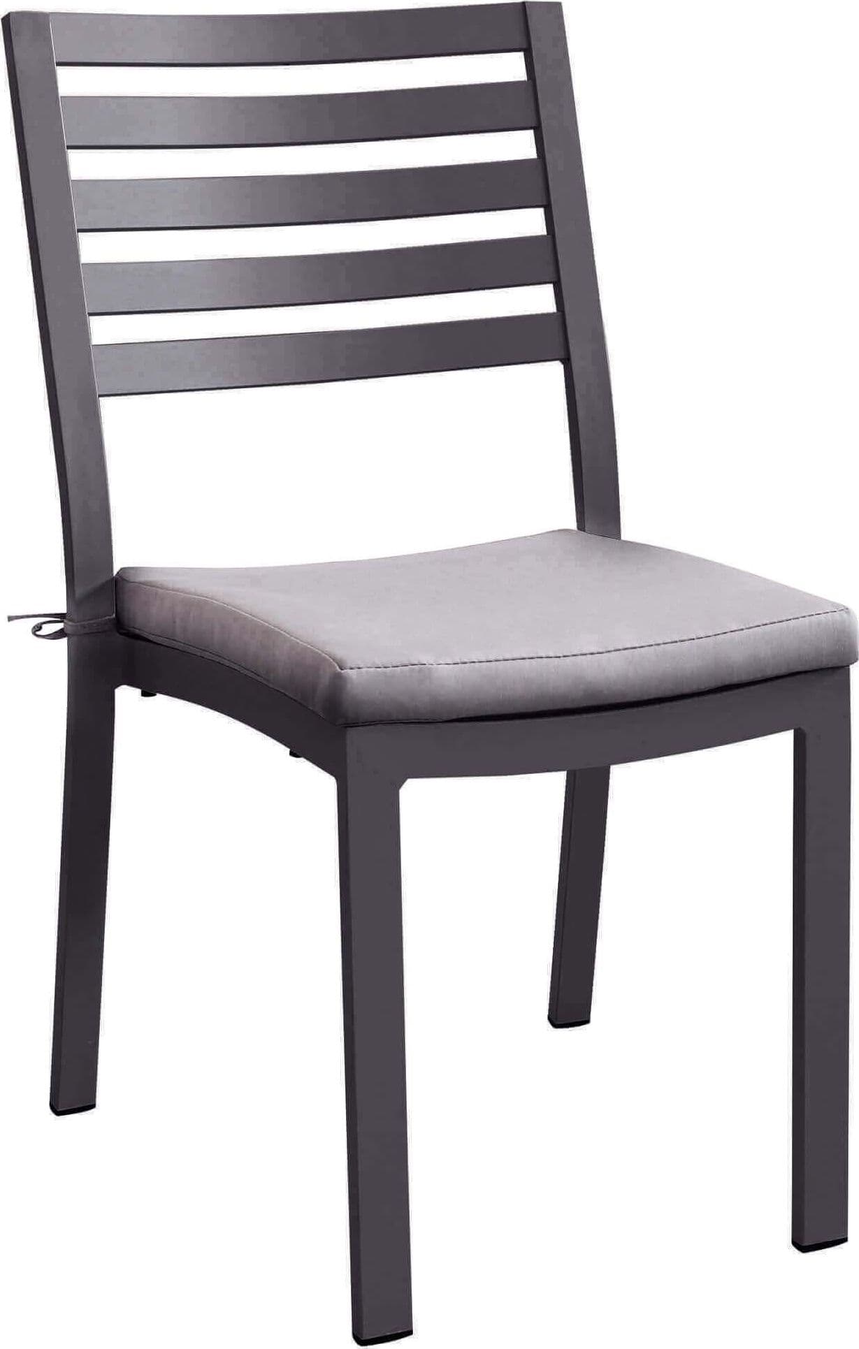 DEXTER - sedia da giardino in alluminio impilabile completa di cuscino Antracite