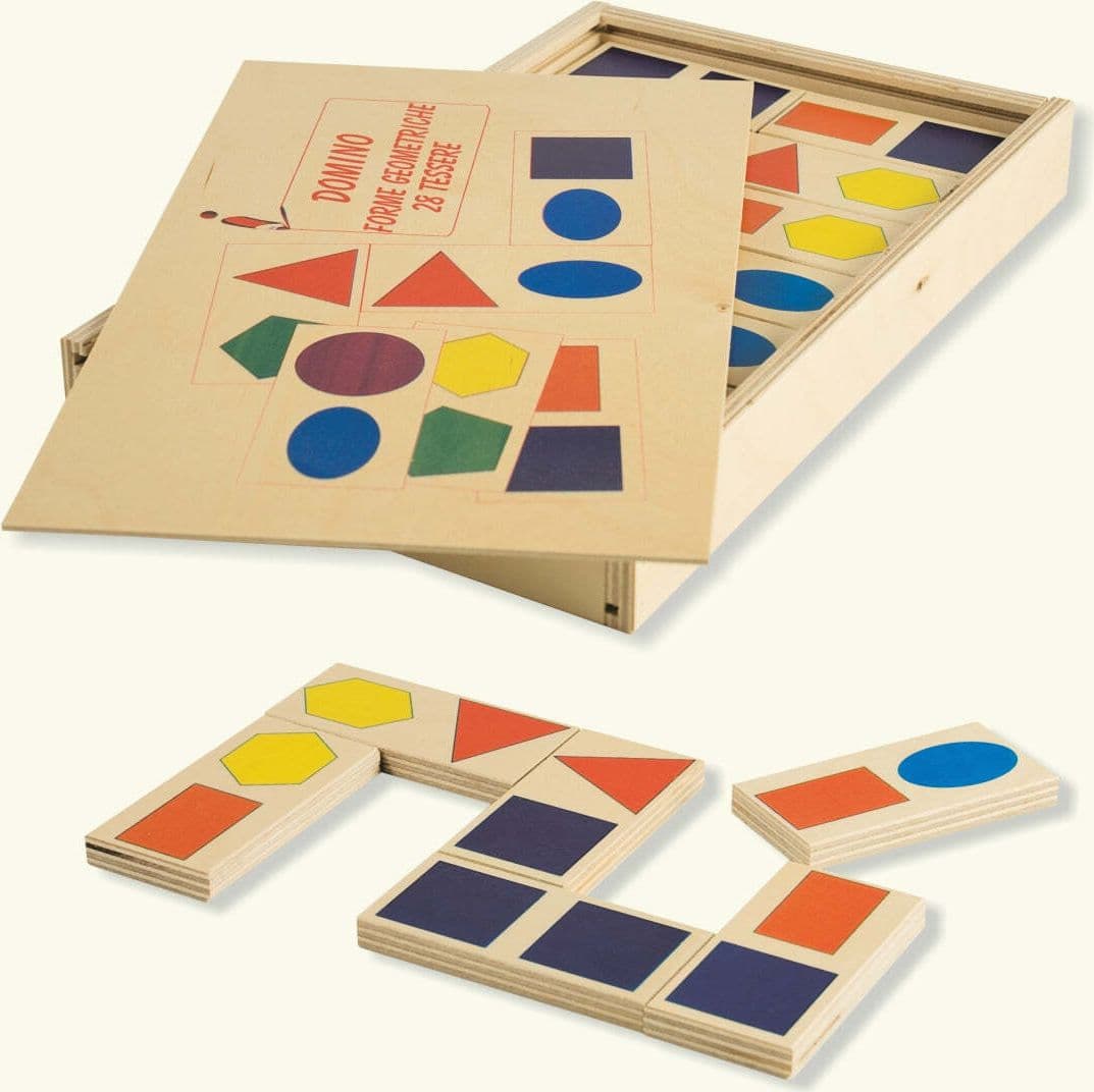 Dida - Domino Forme Geometriche - In Legno Per Bambini Gioco Da Tavolo in Domino Dida - Ragusa, commercioVirtuoso.it