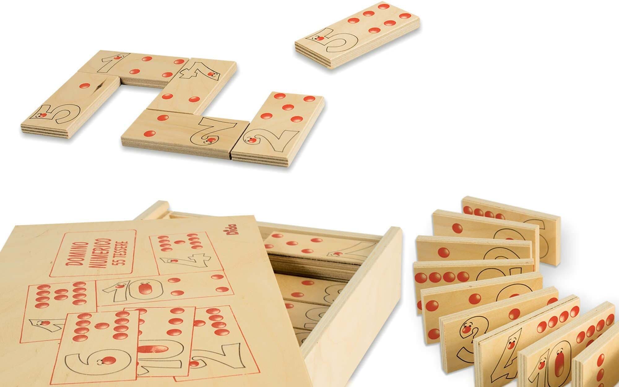 Dida - Domino Numeri E Quantità 55 Pz - In Legno Per Bambini Gioco Da Tavolo in Domino Dida - Ragusa, commercioVirtuoso.it