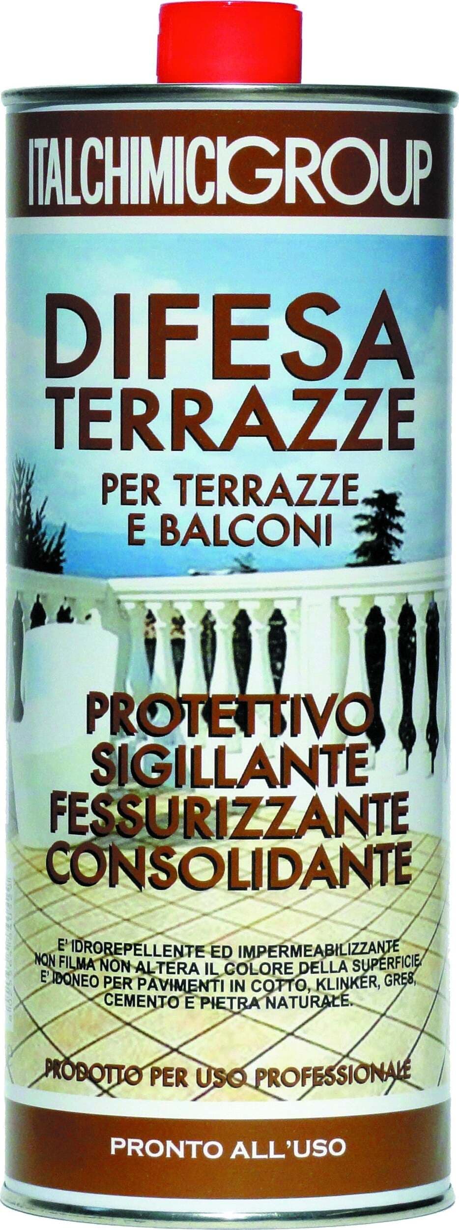 Difesa Terrazze 1Lt. Impermeabilizzante per Terrazze E Balconi Protettivo Sigillante Consolidante Uso Esterno Cotto, Klinker, Gres, Cemento E Pietra Naturale Fai da te/Ferramenta/Adesivi e sigillanti/Impermeabili Ferus - Montoro, Commerciovirtuoso.it