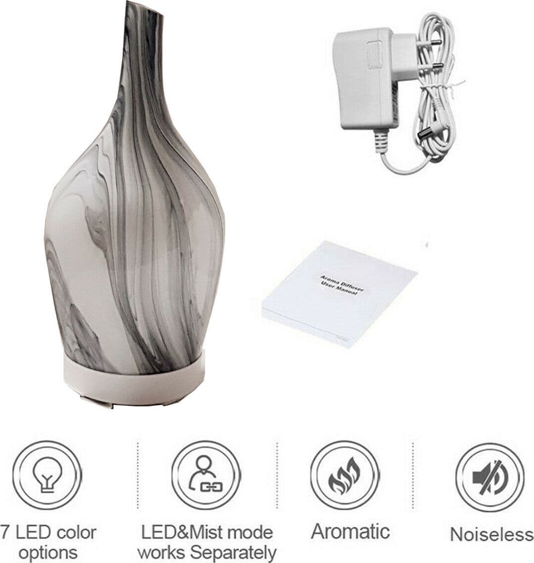 Diffusore Oli Vetro Cromoterapia Aromaterapia Umidificatore Bianco E Nero 03 Led Diffusore Ambiente Trade Shop italia - Napoli, Commerciovirtuoso.it