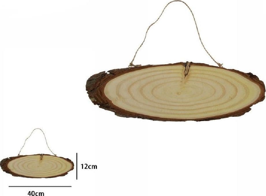 Disco Legno Naturale Base Tronco Decorativa Ornamento Da Appendere 40x12cm 72105 Casa, arredamento e bricolage > Decorazione della casa Trade Shop italia - Napoli, Commerciovirtuoso.it
