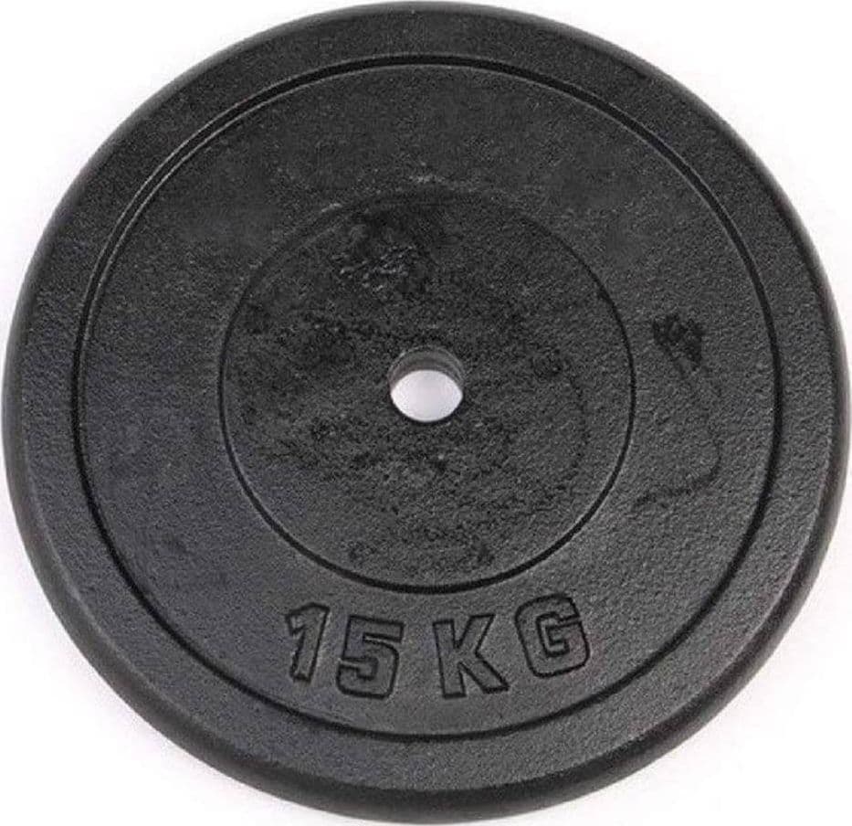 DISCO PER MANUBRI PESI PIASTRE BILANCIERE GHISA FORO 25MM DA 15KG DISCHI FITNESS