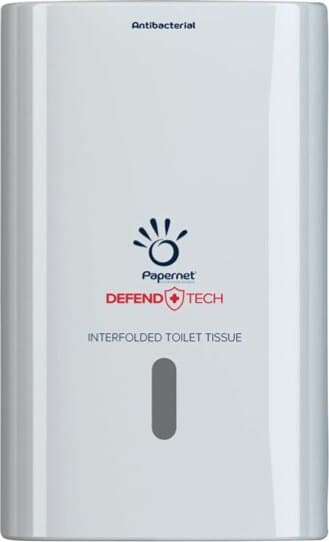 Dispenser antibatterico Defend Tech - per carta igienica interfogliata - Papernet Commercio Industria e Scienza/Forniture sanitarie e igieniche/Accessori e sanitari bagno/Supporti per asciugamani di carta commerciali Eurocartuccia - Pavullo, Commerciovirtuoso.it